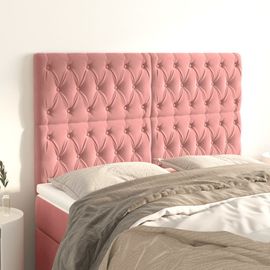 Prolenta Premium - Têtes De Lit 4 Pcs Rose 72x7x78/88 Cm Velours