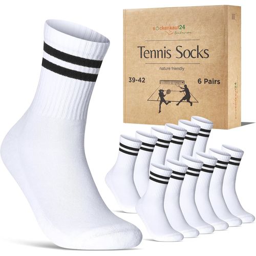 Tianyi-Chaussettes De Sport Femme Chaussettes De Tennis Lot De 6 Paires Crew Socks Respirantes Et Renforcées