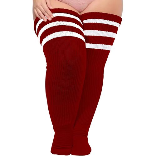Tianyi-Femme Chaussettes Hautes De Cuisse Extra Longues Chaussettes Montantes Au Delà Du Genou Jambières Bas Cuisse Pour Bottes Grande Taille
