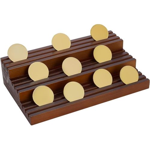 Tianyi-Vitrine De Pièces De Monnaie Challenge, Présentoirs De Pièces De Monnaie En Bois Étagères Porte-Monnaie Support Rectangulaire En Bois Pour Pièces De Collection Pour Bureau, 25x15x6cm