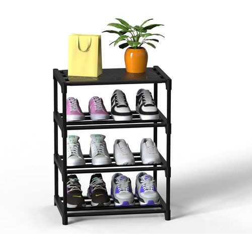 Tianyi-Étagère À Chaussures À 4 Niveaux,Meuble Rangement Polyvalent,Cadre En Métal,Convient Pour Dortoir,Maison De Location
