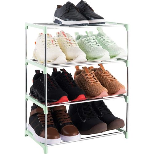 Tianyi-Étagère À Chaussures Empilable À 4 Niveaux, Légère Pour Entrée, Couloir Et Placard (Vert)