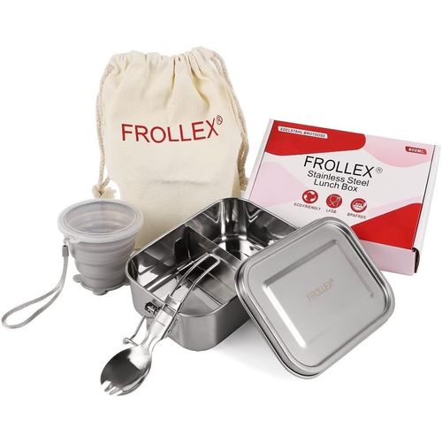 Boîte À Déjeuner En Acier Inoxydable I 800 Ml I Avec Joint De Remplacement Et Cloison De Séparation. La Boîte À Déjeuner Améliorée Est Étanche Et Facile À Nettoyer. I Pour Enfants Et Adultes.