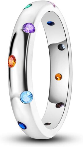 Bague En Argent Sterling 925 Pour Femme - Bague Empilable Avec Croix En Forme De Coeur En Zircon Cubique - Pour Anniversaire De Mariage, Fiançailles, Fiançailles, Cadeau D'anniversaire Pour Elle