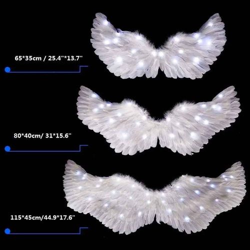 Aile D'ange Lumineuse À Led Pour Femmes Et Filles,Accessoires Halo Cosplay,Costume Mural De Mariage,Cadeau De Fête D'anniversaire,Halloween Et Noël - Type L #A