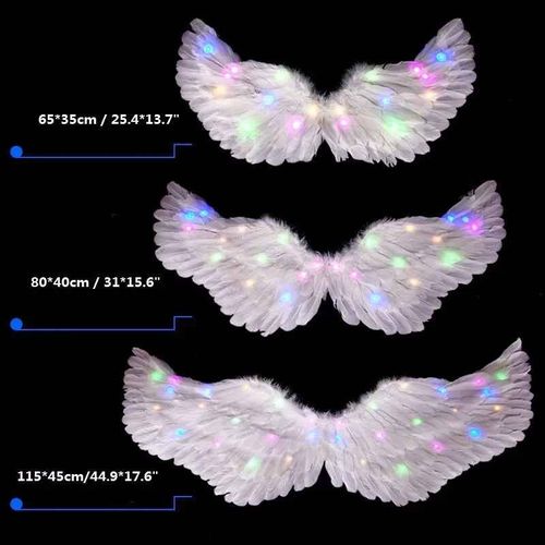Aile D'ange Lumineuse À Led Pour Femmes Et Filles,Accessoires Halo Cosplay,Costume Mural De Mariage,Cadeau De Fête D'anniversaire,Halloween Et Noël - Type S #C