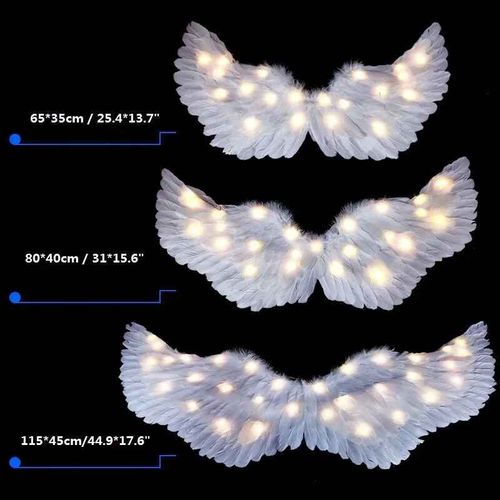 Aile D'ange Lumineuse À Led Pour Femmes Et Filles,Accessoires Halo Cosplay,Costume Mural De Mariage,Cadeau De Fête D'anniversaire,Halloween Et Noël - Type M #B