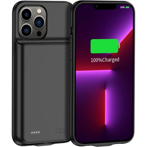 Kalanka-Coque De Batterie Pour Iphone 13 Pro Max, 8500 Mah, Batterie De Secours Portable, Coque De Protection Pour Chargeur De Batterie Rechargeable Compatible Avec Iphone 13 Pro Max (Noir)