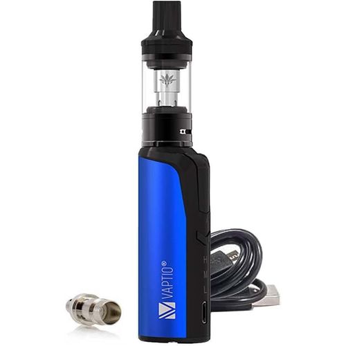 KALANKA-Vaptio Cosmo Vape Pen kit 30W MOD Atomiseur de 2,0 ml et 2 unité bobines Cosmo de 0,7 ohm / 1,6 ohm Cigarette électronique Kit de démarrage sans e liquide sans nicotine (bleu)