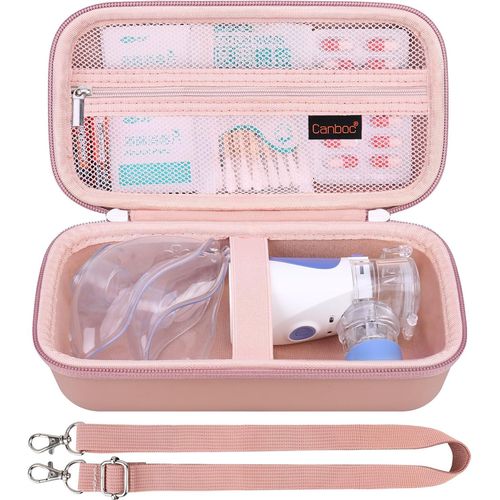 KALANKA-Portable atomiseur Travel Case, atomiseur de Poche pour Adultes, Maille atomiseur Sac avec bandoulière Amovible, Maille Poche pour médicaments ou nécessités, Or Rose