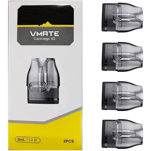 VMATE V2 Cartouche, 0,7 Ohm/1,2 Ohm,for Vmate/Vmate Infinity Edition/Vmate E/V.THRU Pro E Cigarette, sans nicotine (1.2 ohm (4PCS))