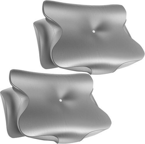 Ulteronixshop-Lot De 2 Taies D'oreiller Pour Oreiller De Contour, Housse De Taie D'oreiller En Satin Avec Fermeture Éclair, Housses D'oreillers Grises Lisses, Taie D'oreiller Cervicale Pour La Nuque 