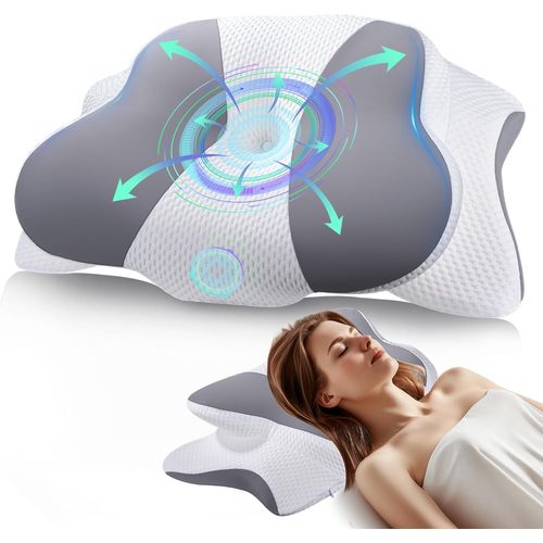 Oreiller Ergonomique Cervical, Coussin Ergonomique Cervical Pour Le Soulagement Des Douleurs, Oreiller Cervical Memory Foam Pour Les Dormeurs Sur Le Côté, Le Dos Et Le Ventre, 64 X 39 X 10/14cm