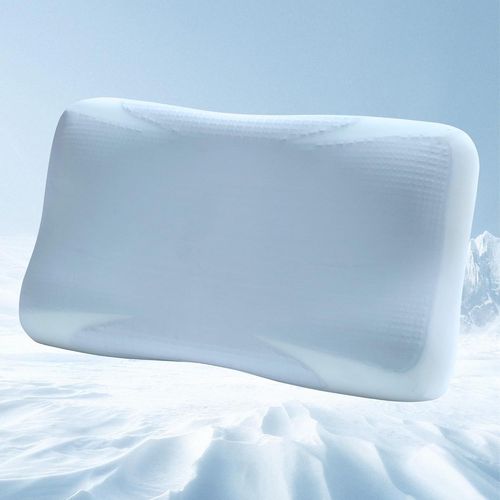 Oreiller En Mousse À Mémoire De Forme Avec Housse En Gel Oreiller Rafraîchissant Oreiller Ergonomique Confort Doux Et Respirant Oreiller De Sommeil (60cmx36cmx11cm/9cm) Blau