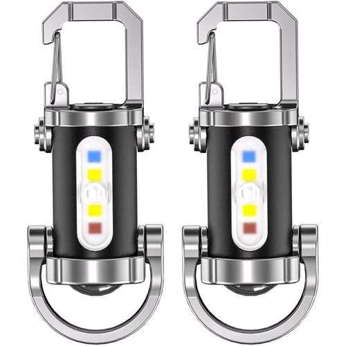 Mini Lampe De Poche Porte-Clés Super Lumineuse, Étanche, Compacte, Rechargeable Par Usb, Pour Randonnée, Camping, Recharge Facile