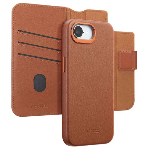 Accezz Étui De Télephone Portefeuille En Cuir 2-En-1 Avec Magsafe Iphone 16e Sienna Brown