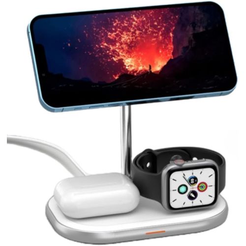 Kalanka-Energizer 3 En 1 Chargeur Sans Fil Induction Stand, Wireless Support De Charge Pliable Rapide 15 W Certifié Qi | Compatible Avec Iphone 16 15 14 13 12 11 Pro Max Apple Watch & Airpods (Wcp303