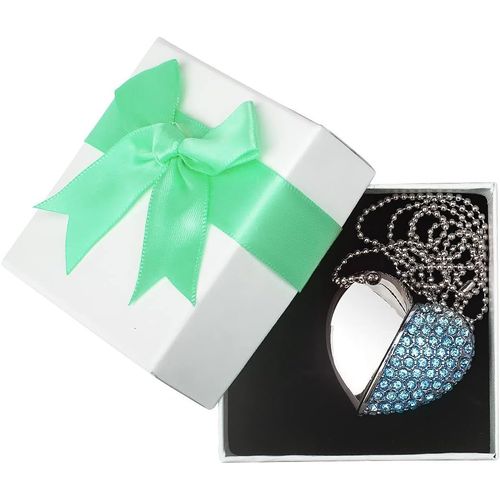 Clé USB 16Go en Forme de Coeur avec Boîte, Clé USB Personnalisée Cadeau Romantique pour Femme Enfants Ami(C?ur Bleu avec Boîte, 16Go)