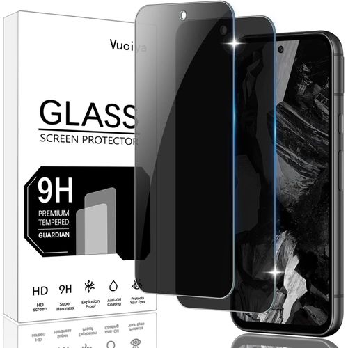 CAUC-Lot de 2 Protection Écran Anti-Espion pour Google Pixel 8a Verre Trempé 9H Dureté Vitre Film Résistant aux Rayures Anti-Shatter Anti-Fingerprin Bubble Proof