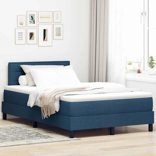 Vidaxl Lit Boxspring Avec Matelas Avec Matelas Bleu 120 X 190 Cm Tissu