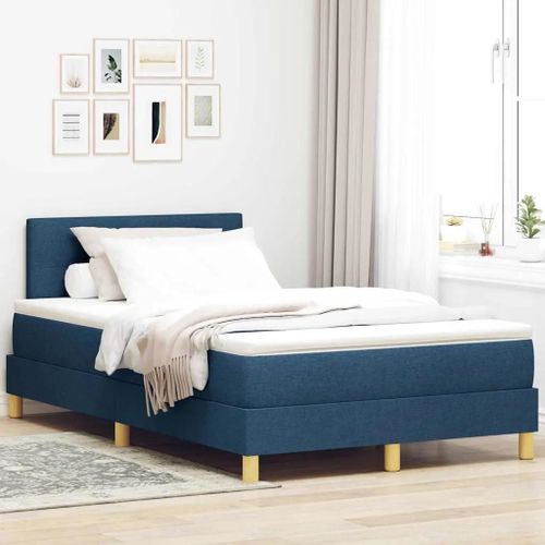 Vidaxl Lit Boxspring Avec Matelas Avec Matelas Bleu 120 X 190 Cm Tissu