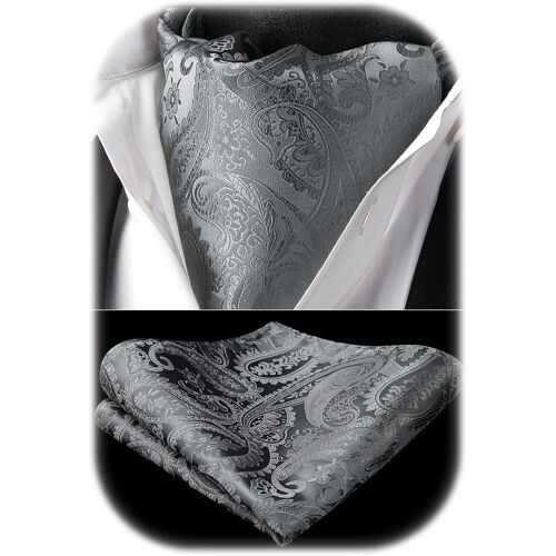 Ascot Men's Paisley Floral Ties Jacquard Wedding Scarf Elegant Set Classic Tie And Clutch For Business.[B959]