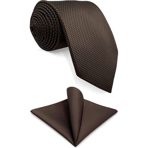 Men's Tie Solid Colour Dark Brown Chocolate Silk Classic.[B1127]