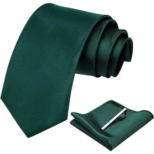 Cravate Homme,Pinces À Cravate Et Carre,6/8cm Cravate Homme Sergé En Soie,Pinces À Cravate & Carre De Poche Set,Cravate Unie Réglable Pour Mariage Remise Des Diplômes Uniforme Scolaire.[B324]