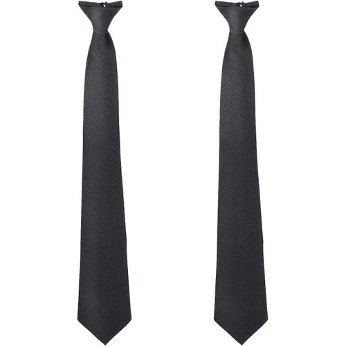 Mens Black Tie Clip On Uniform Solid Pre Tied Adjustable Neck Strap Wedding Graduation School Uniforms.[B721]