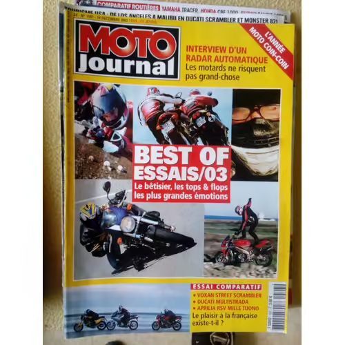 Moto Journal 1597 De 2003 Aprilia Rsv Mille Tuono,Ducati 1000 Multistrada,Voxan 1000 Street Scrambler,Honda Cbr1000rr Fireblade,