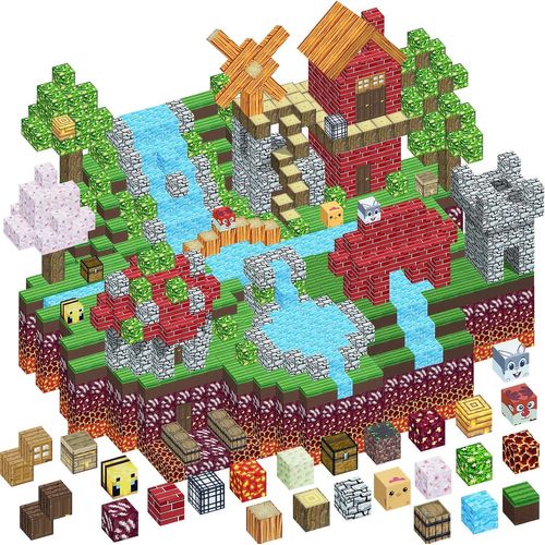 132 Pièces Blocs De Construction Magnétiques Enfant De 3+ Ans,Jeux Magnetique Enfant,Jouet Montessori Pour Garçons Et Filles De 3-10 Ans,Jeu Aimant Magnetic Tiles