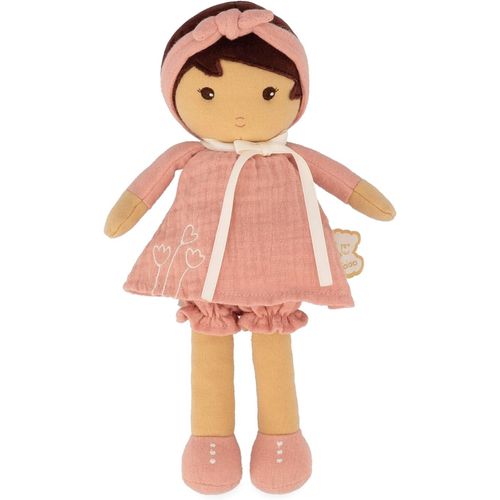 Tendresse-Ma 1Ère Poupée En Tissu Amandine-Poupée De Chiffon 25 Cm-Robe Rose En Mousseline-Peau Mate-Jolie Boîte Cadeau Et Ruban Personnalisable-Dès La Naissance,K200004