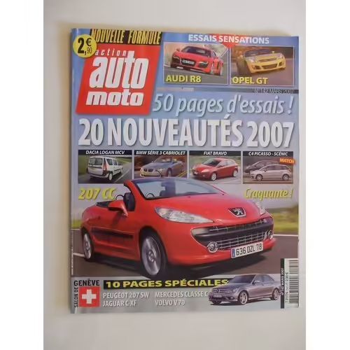 Action Auto 142 Peugeot 207 Cc,Citroen C4 Picasso,Renault Scenic,Bmw 335i Cabriolet,Dacia Logan Mcv,Toyota Auris,Peugeot 307,Audi R8,Fiat Bravo,Skoda Fabia,Opel Gt,Honda Civic Type R,Smart Fortwo,Citr