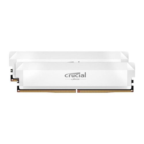 CRUCIAL MÉMOIRE RAM DDR5 PRO - OVERCLOCKING EDITION - KIT 64GB (2 X 32GO) - 6000 MT/S - CL40 - UDIMM - BLANC