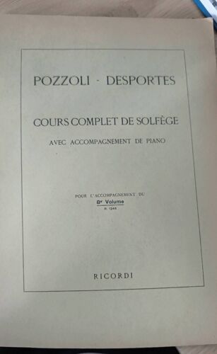 Pozzoli Desportes Cours Complet De Solfège Avec Accompagnement De Piano 8 Ème Volume
