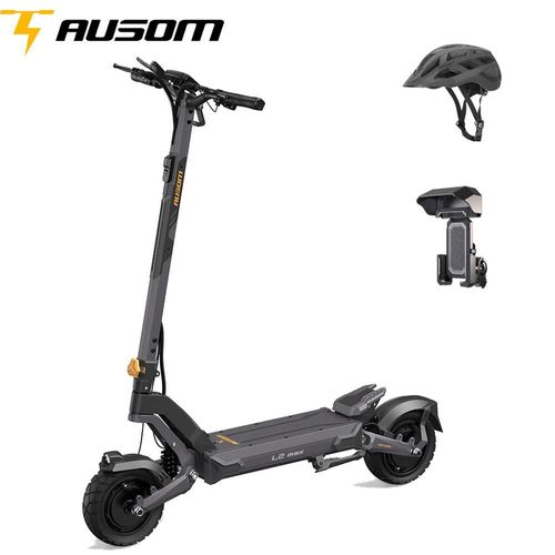Ausom L2 Max Trottinette Électrique Moteur Double, Moteur 2x1000w, Batterie 48v 20,8ah, Pneus 3 X 10 Pouces,Vitesse Maximale 65km/H, Autonomie 90km,Support Airtag Dissimulé
