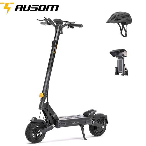 Ausom L2 Max Trottinette Électrique, Moteur 1000 W, Batterie 48 V 20,8 Ah, Pneus 10 Pouces, Vitesse Maximale 50 Km/H, Autonomie 90 Km,Verrouillage Nfc Et Code D'Accès