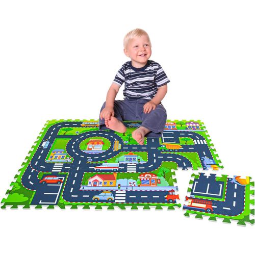 12 Pièces Tapis Voiture Enfant-30X30 Dalles Mousse-Tapis Circuit Voiture Pour Enfant-Tapis Jeu Voiture Circuit-Tapis Garcon Chambre Enfant Voiture Tapis A Puzzle Tapis De Jeux Enfant