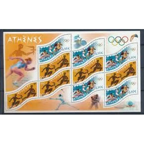 Jeux Olympiques D'Athènes (Grèce) Bloc Feuillet 73 Année 2004 N° 3686 3687 Yvert Et Tellier Luxe