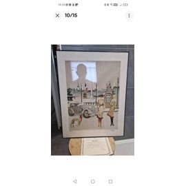 Tableau Peinture ?uvre Originale Lithographie L'Hiver De Dilley 185/250 Xxe Art Déco Authentique + Certificat D'Authenticité