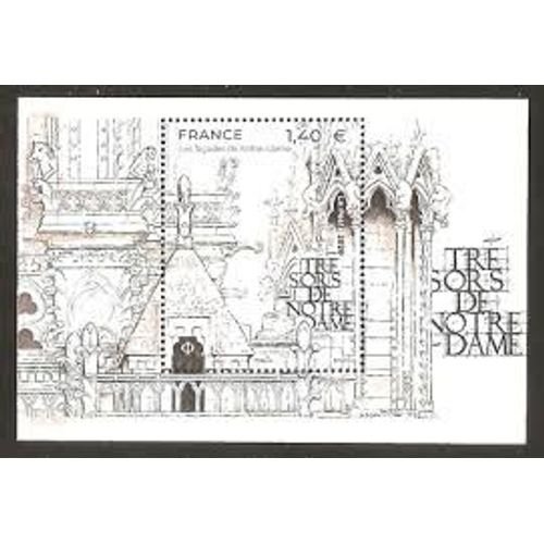 Trésors De Notre Dame (1) : Les Façades : Voûtes, Arcs-Boutants, Gargouilles Et Chimères Bloc Feuillet 151 Année 2020 N° 5409a Yvert Et Tellier Luxe