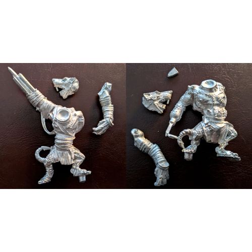 Lot 2 Figurines Skaven Rat-Ogre Metal | Warhammer Fantasy V6