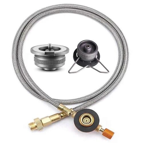 Adaptateur de gaz pour réchaud de camping en plein air, convertisseur de réchaud divisé, tuyau de connexion, équipement de camping pour la cuisine en plein air