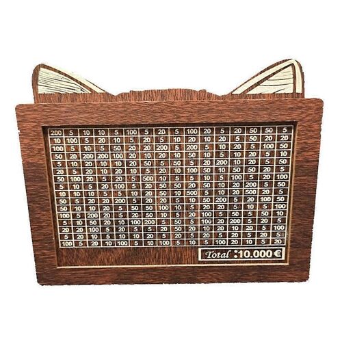 Coffre-fort en bois, tirelire avec compteur, tirelire en bois, tirelire, cochon