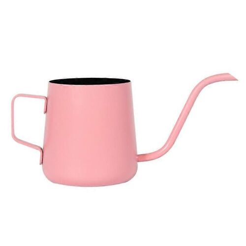 Bouilloire à café en acier inoxydable avec bec verseur LED et long col de cygne, rose