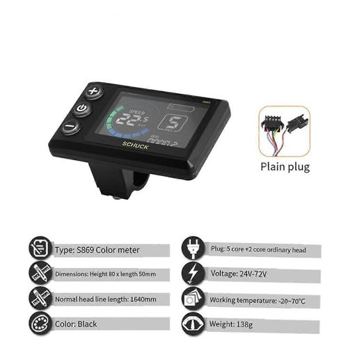 Kit Vélo Électrique Avec Contrôleur 36 V 48 V 15 A 3 Modes Avec Écran Lcd S869 Et Accélérateur Au Pouce Pour E