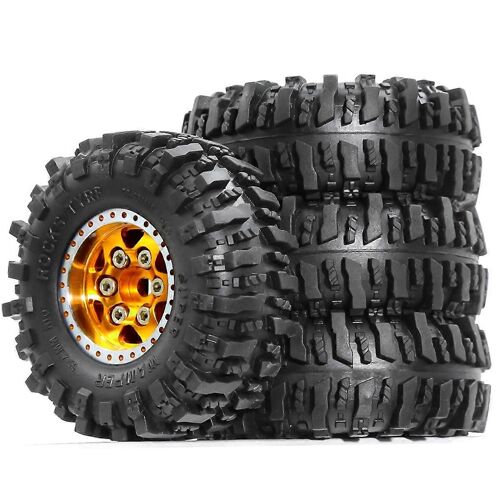 Lot de 4 jantes et pneus en caoutchouc de 55 mm pour voiture télécommandée FCX24M Camel Cup 1/24