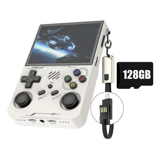 Console de jeu portable rétro R36XX, 128 Go, plus de 30 000 jeux, Wi-Fi, Linux, lecteur vidéo de poche, écran 3,5 pouces