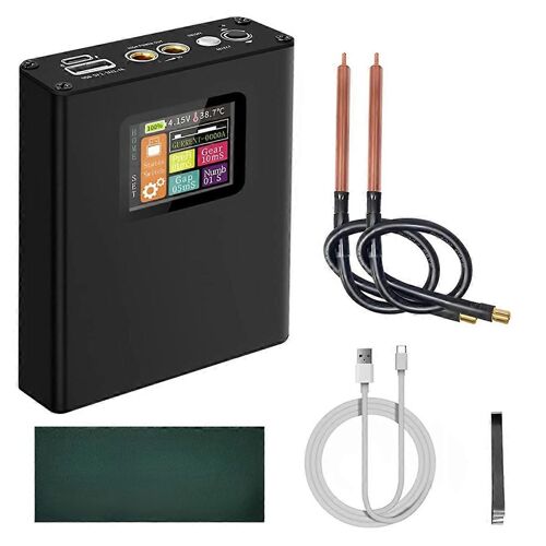 Kit de mini-soudeuse par points portable avec écran LCD couleur et batterie au lithium rechargeable 500 mAh pour 18650 C