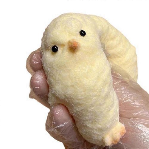 Lot de 5 poupées de poulet en silicone, pincez les poupées de poulet jaunes, pincez les jouets portables pour soulager la pression